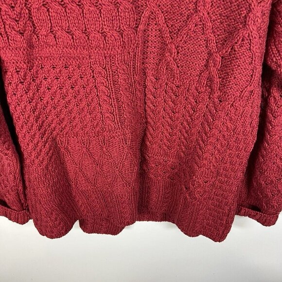 Carraigdonn Womens Cardigan Made in Ireland 100% Merino Wool Red Sweater Size XL - Picture 9 of 10